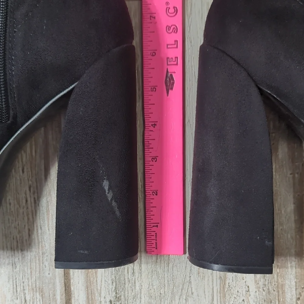 GUESS Cristy Black Faux Suede Thigh High Platform Boots Size 9M
